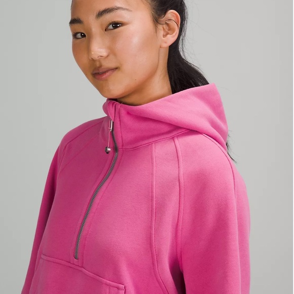 Lululemon PINK BLOSSOM M/L Scuba Oversized Half-Zip Hoodie - Picture 2 of 7